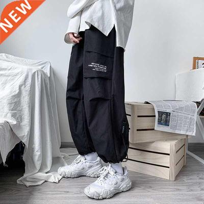 Black Cargo Pants Men‘s Hip Hop Streetwear Fashion Jogger H
