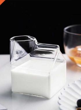 Milk mug 50ML glass mug milk Carton milk box coffee mug and