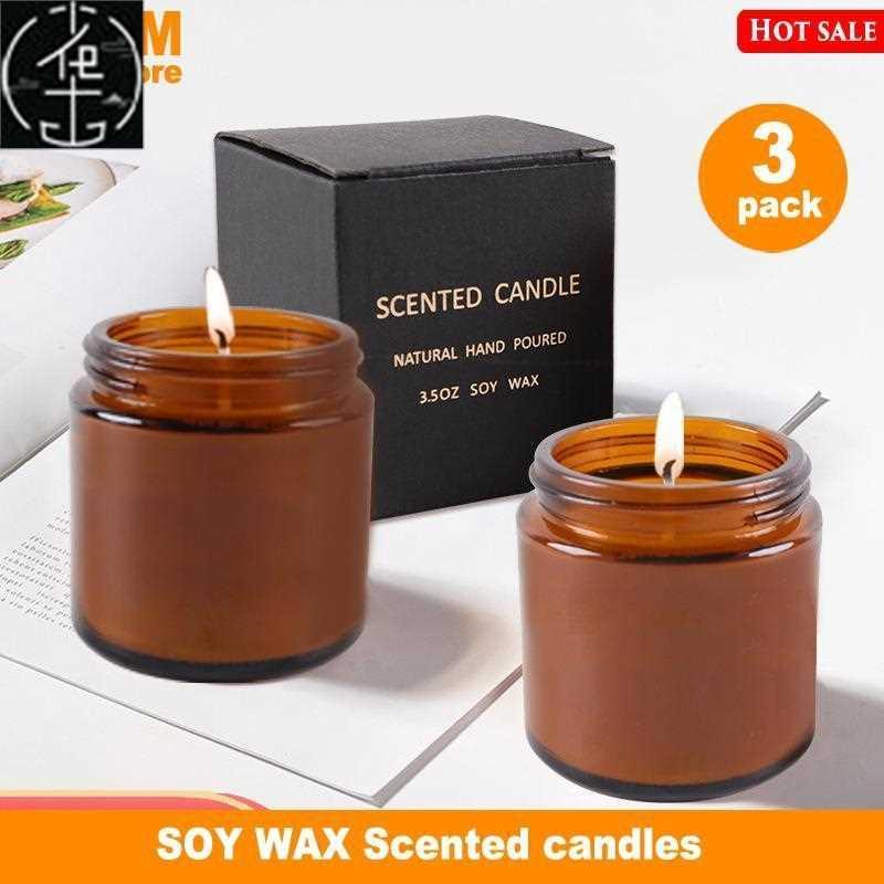 3PCS SOY WAX Scented candles smokeless Essential oil Candles