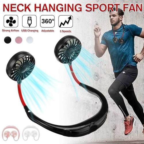 360° Adjustment USB Portable Fan Hands-free Neck Fan Han
