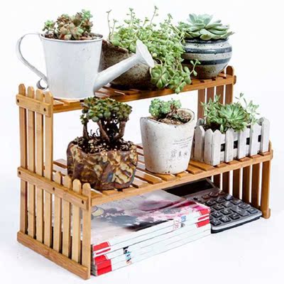 2 Layers Bamboo Storage Rack Kitchen Spice Jar Bottle Season