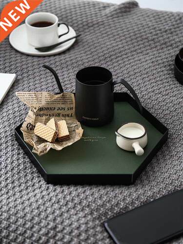 Stainless Steel Leather Desktop Display Storage Tray