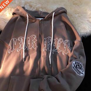 2022 New Lamb wool zip up hoodies women Winter couple sweats