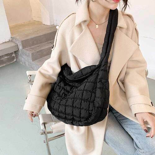 2021 Lattice Pattern Shoulder Bag Space Cotton Handbag Women