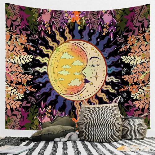 2021 New Wall Tapestry Sun Moon Print Decorative Background