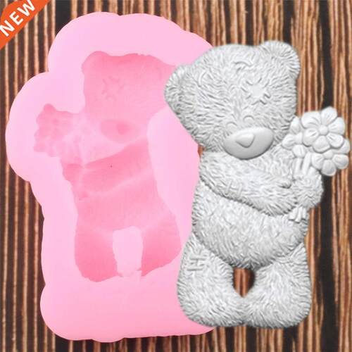 D Bear Silicone Mold  Baby Birthday Party Cake Decoratin