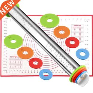 justable Stainless Steel Rolling Pin With Dough Mat Dough