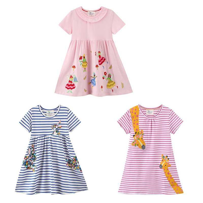 Jumping Meters Summer Princess Short Sleeve Applique Girls