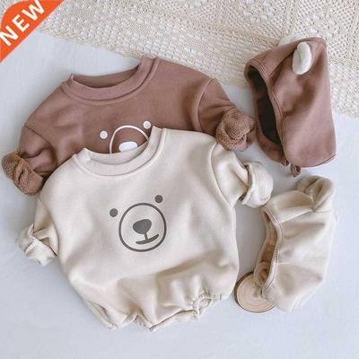 Free Hat 0-2 Year Old Baby Fleece Bear Romper Late Autumn To