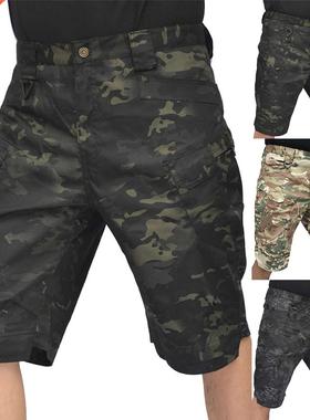 Men's Military Long Length Cargo Shorts Summer Casual Cotton