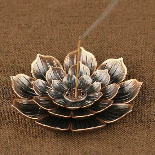3 In1 Incense Holder Alloy Lotus Line Incense Burner Yoga Sa