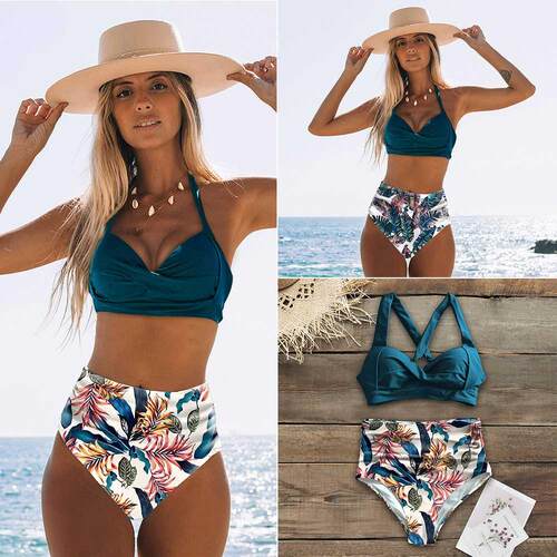 Sexy High Waist Bikinis 2022 New Halter Swimwear Women Swims