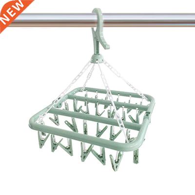 Folding clothes hanger plastic windproof clothes hanger clot
