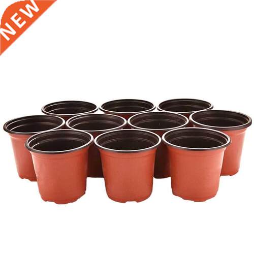 10Pcs 100mm Dual Color Plastic Flower Nursery Pots Garden Pl