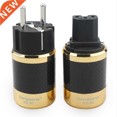 Hifi Carbon Fiber Audio Power Plug Red Copper Gold Rhodium P