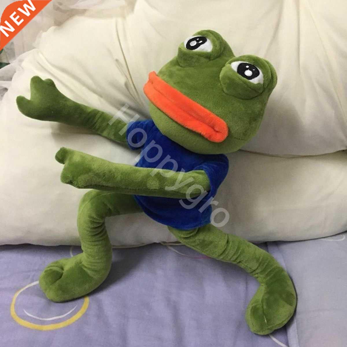 45cm Sad Frog Plush Toy Soft Stuffed Pillow Magic Expression