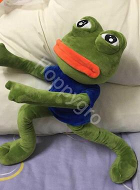 45cm Sad Frog Plush Toy Soft Stuffed Pillow Magic Expression