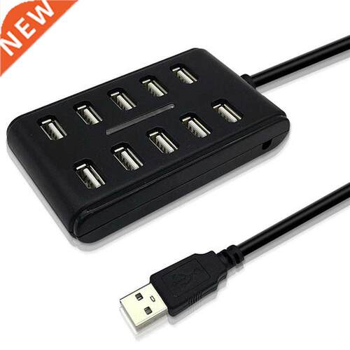 High Speed 480 Mbps USB 2.0 Hub 10 Ports Multi Personal Comp