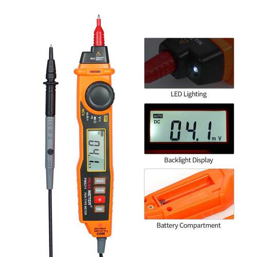 PEAKMETER PM8211 Haneld Digital Multimeter Backlight LCD D