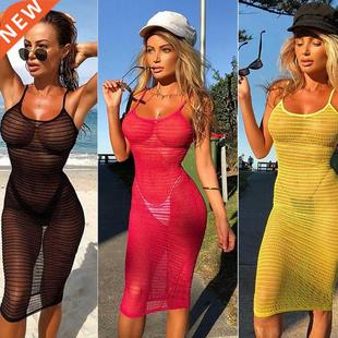 Women Sexy Crochet Mesh Swimwear Beach Dress Bikini Cover Up