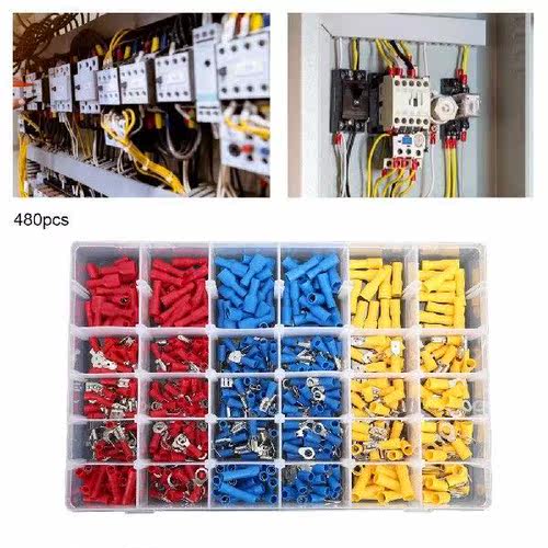 480Pcs Flame Crimp Terminal Insulated Widely Used Portable