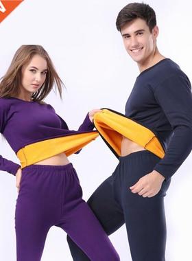 Therml underwer Men Women Long Johns Winter Wrm Wool Velv