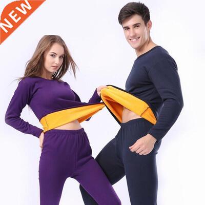 Therml underwer Men Women Long Johns Winter Wrm Wool Velv