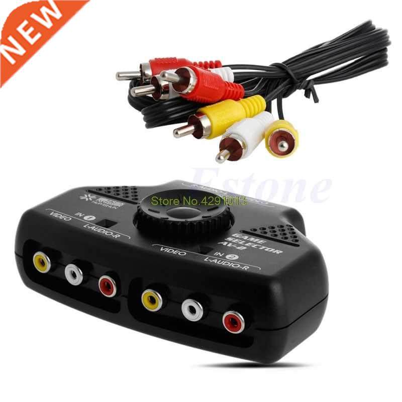 2Way Audio Video AV RCA Game Selector Switch Box Splitter Ca