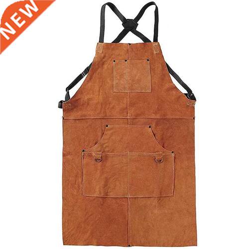 Leather Work Shop Apron with 6 Tool Pockets Heat&Flame R