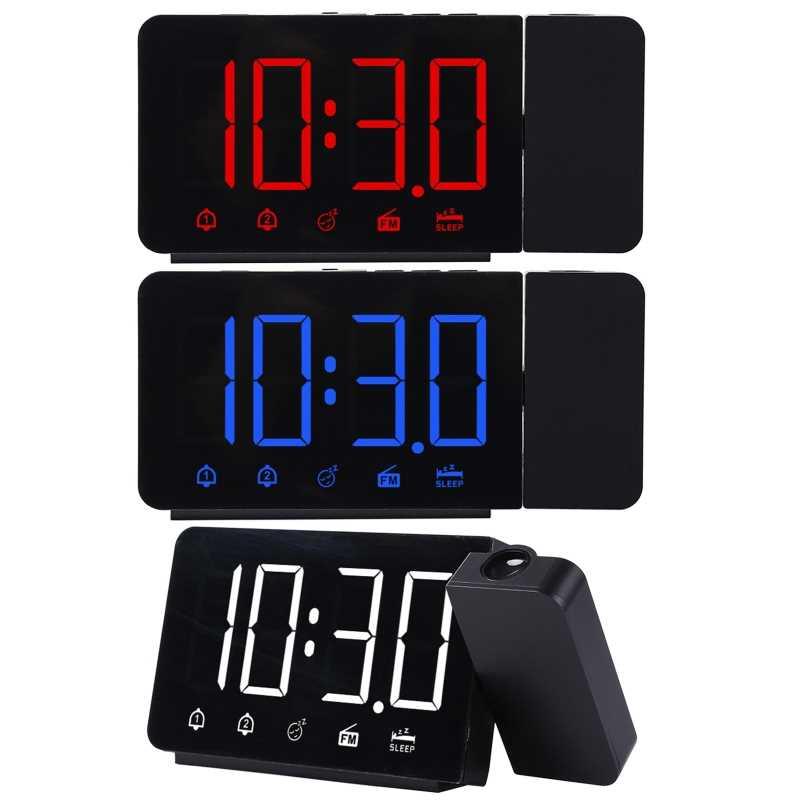 LED Digital 2 Alarm Clock USB Electronic Desktop Watch Wake
