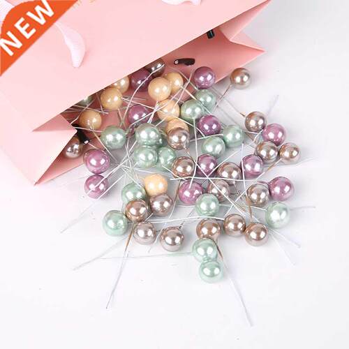 50/200PCs Artificial Flower Plastic Berry Color Cherry Pearl