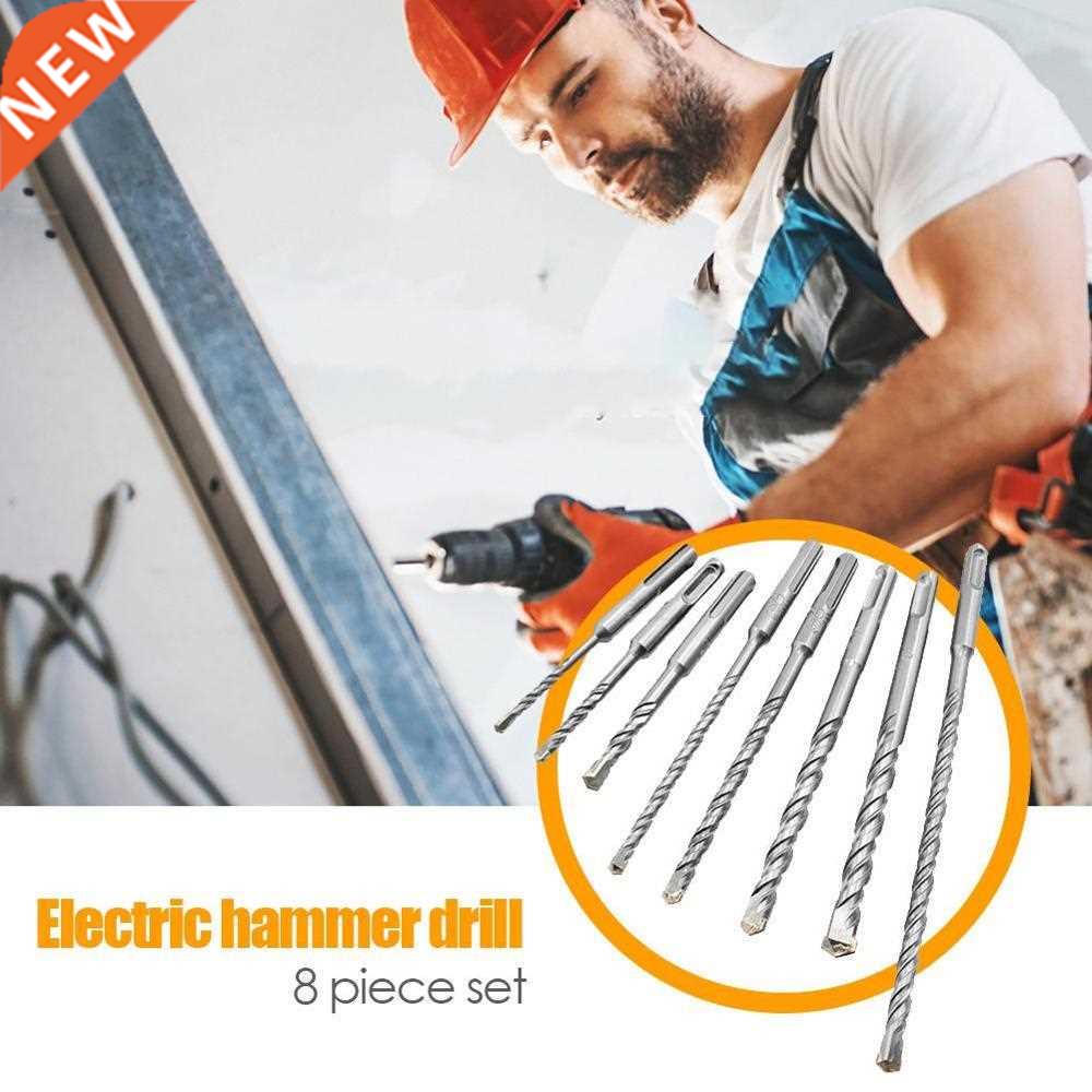 8pcs 5mm-12mm Round Shank Sds Plus Electric Hammer Drill