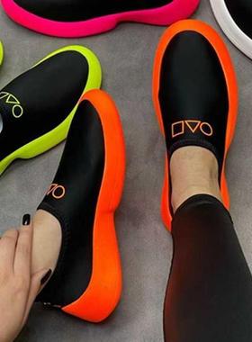 2022 Summer Platform Sneakers Women Orange Chacter Casual