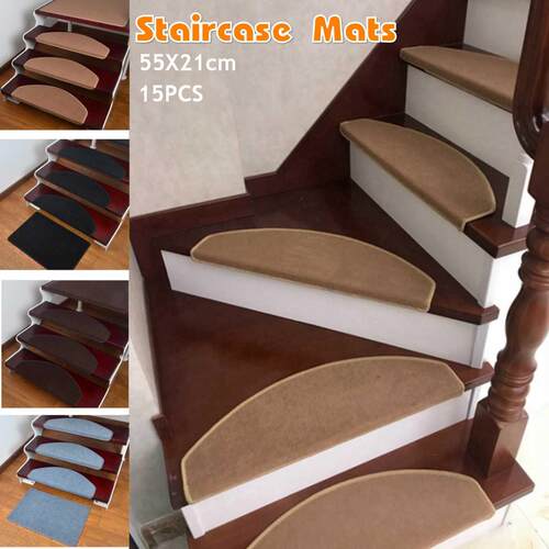 15PCS Stair Tread Carpet Mats Self Adhesive Stair Mat Stair