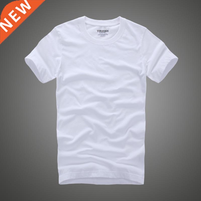 Men Tshirt 100% Cotton Solid Color O-Neck Short Sleeve T shi图片