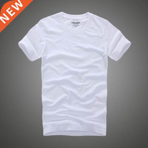 Men Tshirt 100% Cotton Solid Color O-Neck Short Sleeve T shi