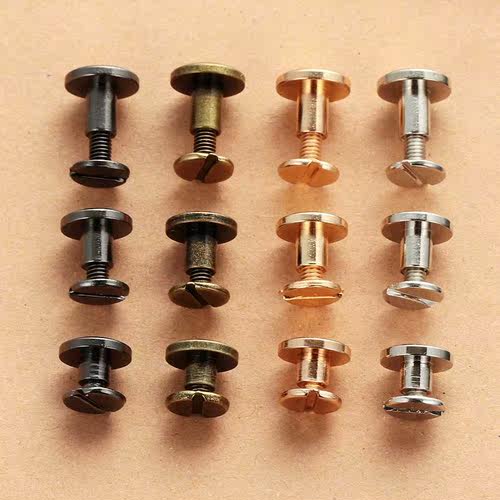 10PC Leather Craft Solid Nail Bolt Bookkeeping Round Head Sc
