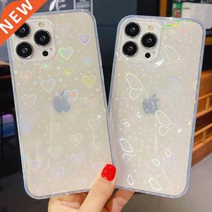 Laser Glitter Clear Phone Case For iphone 14 13 12 Mini 11 P