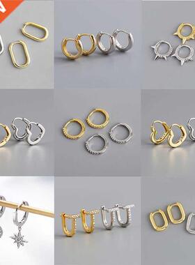 Geometric Punk Prevent Allergy 925 Stamp French Hip-Hop Smal