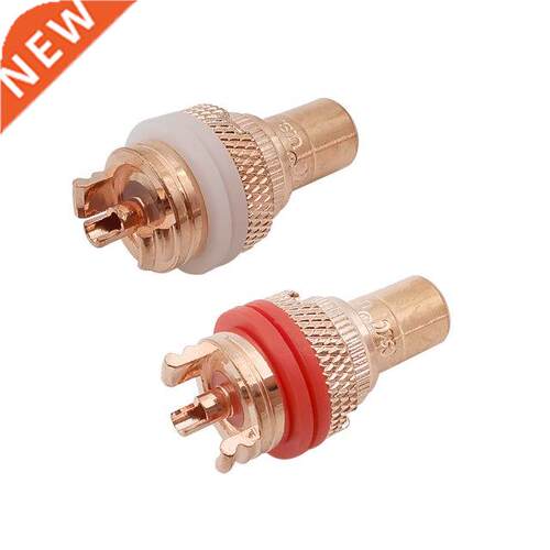 2Pcs Hifi RCA Female Jack Socket CMC Connector Copper Audio