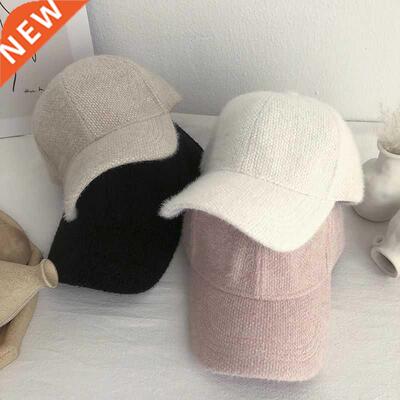 Fashion Faux Raccoon hair Solid baseball cap winter Faux rab