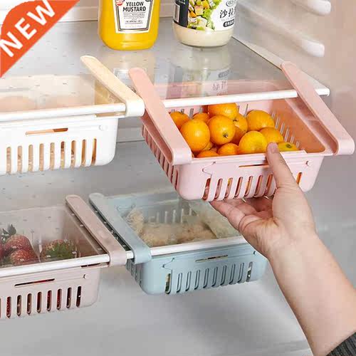 Creative Simple Retractable Storage Baskets Refrigerator