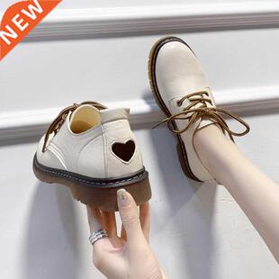 Women Sneakers Lace up Leather low heel grils love shoes Non