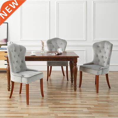 Nordic solid wood cloth dining chair European American