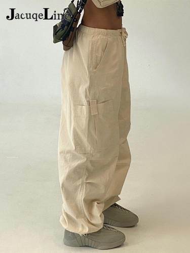 Jacqueline 2022 Drawstring Baggy Y2K Cargo Pants Women Low W