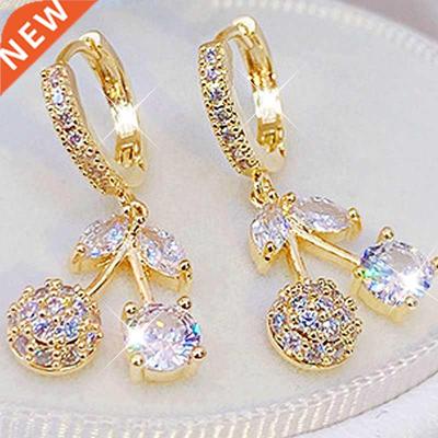 Korea Exquisite Cute Cherry Design 14K Real Gold Plating Ear