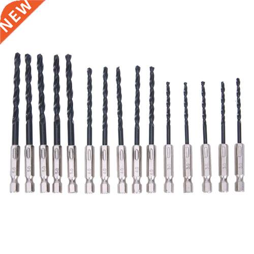 15pcs Twist Drill Bits HSS 3/4/5mm Hex Shank Drill Bits for