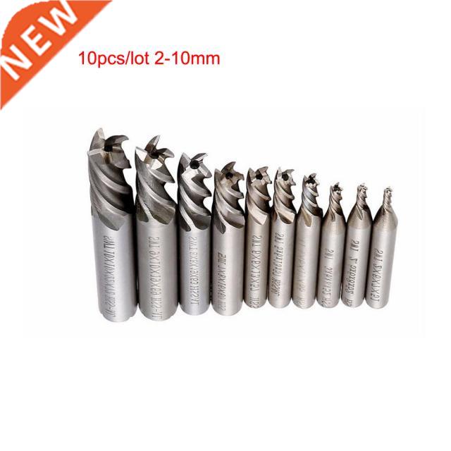 10pcs/lot Carbide End Mill HSS 4 Flutes 2mm-10mm Diameter Mi