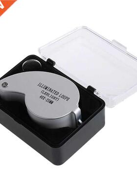 40X 25mm Metal Cover Jewellery Loupe Eye Hand Magnifier Glas