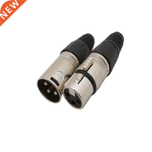 2Pcs XLR 3 Pn Male Plug + Female Jack Audo Solder Connecto